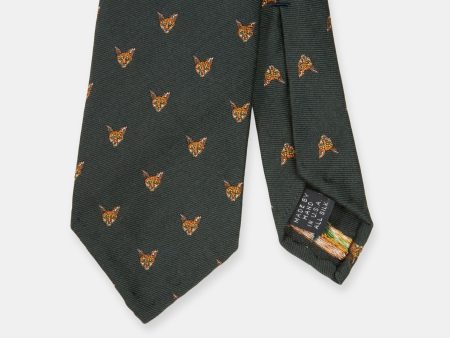 Wool Challis Club Tie in Olive Fox Cheap