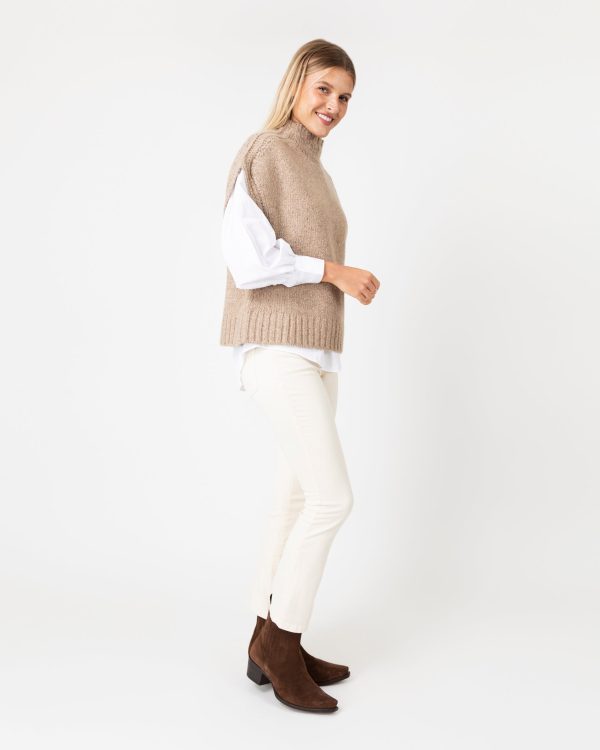 Athena Sweater in Camel Donegal Cashmere Discount