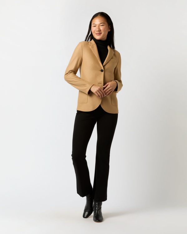 Stand Up Collar Blazer in Beige on Sale