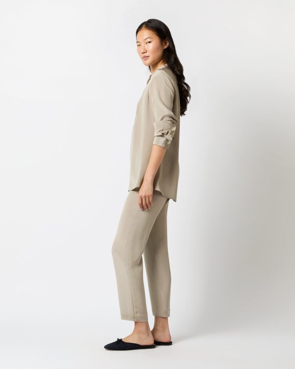 Anna Tunic in Birch Washed Silk Crepe de Chine For Cheap