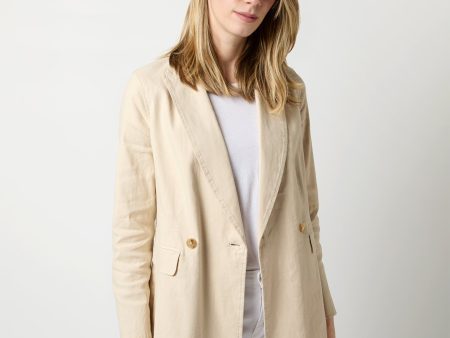 Constance Jacket in Sand Stretch Cotolino Online