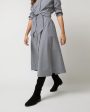 Avery Shirtwaist Dress in Ink Bone Check Stretch Cotton Cheap