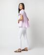 Atelier Kami Top in Pink Mixed Stripe Poplin Online Hot Sale