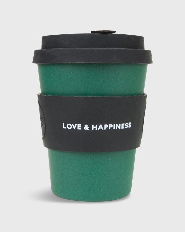 12 oz. Reusable Coffee Cup in Green Black on Sale