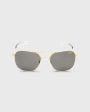 Aviator Sunglasses in 23K Gold Gray Glass Lens Online Sale