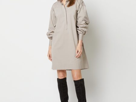 Anaya Popover Dress in Taupe Poplin Supply