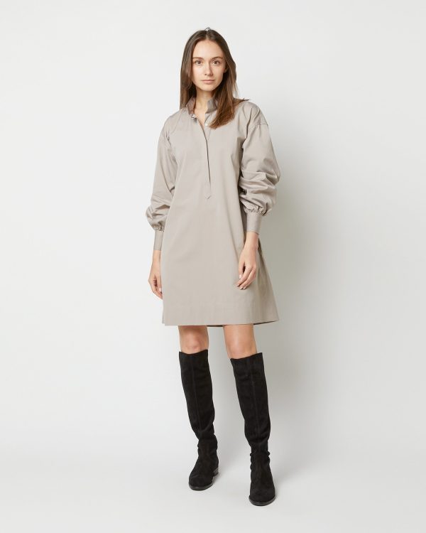 Anaya Popover Dress in Taupe Poplin Supply