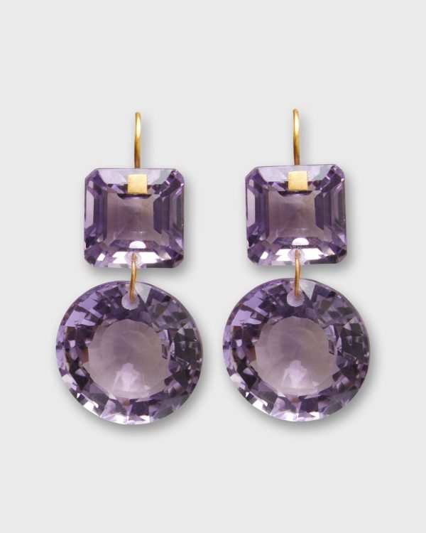 Square Incandescence Earrings in Amethyst Online Sale