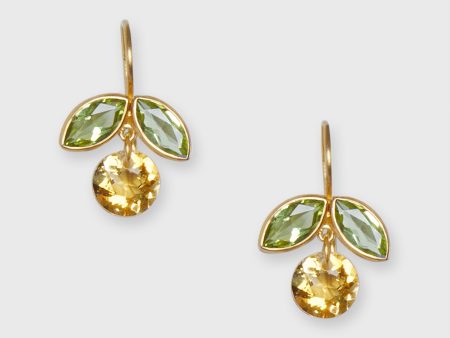 Apple Earrings in Peridot Citrine For Cheap