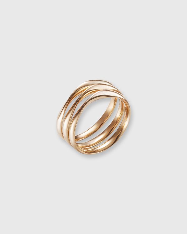 3 Circle Ring in Gold-Plated Brass Online Sale