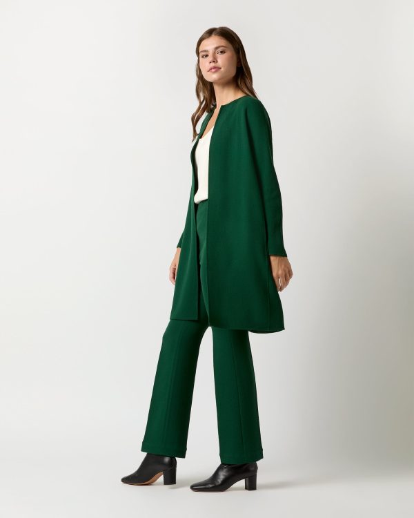 Estelle Coat in Forest Double-Face Stretch Wool Crepe Online Sale