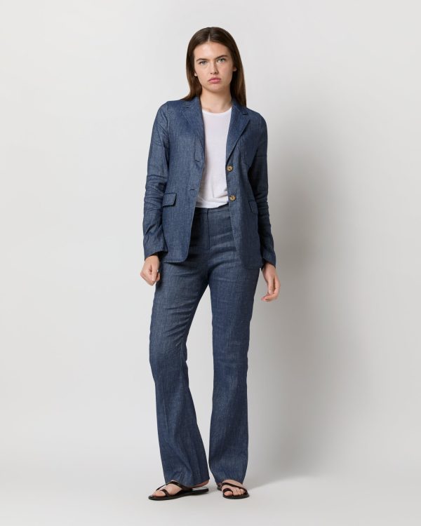 Ghost Blazer in Indigo Stretch Cotolino Supply