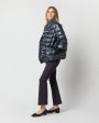 Aminta 3 4 Sleeve Cocoon Coat in Navy Blue Hot on Sale