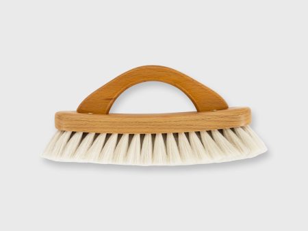 Shoe Shine Brush With Handle in Waxed Beechwood Light Bristles Discount