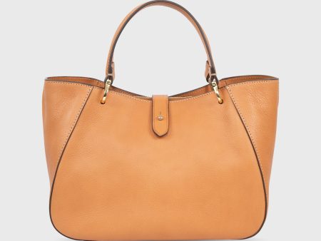 Annalisa Satchel Bag in Tan Leather Hot on Sale