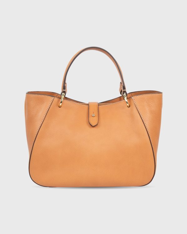 Annalisa Satchel Bag in Tan Leather Hot on Sale