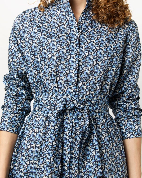 Annette Dress in Blue Elvington Orchard Liberty Fabric For Cheap