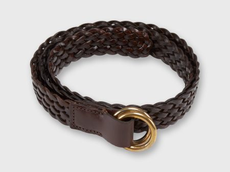 1  Woven O-Ring Belt in Chocolate Leather Fashion