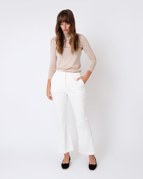 Ankle Pant in Natural Corduroy Online Hot Sale