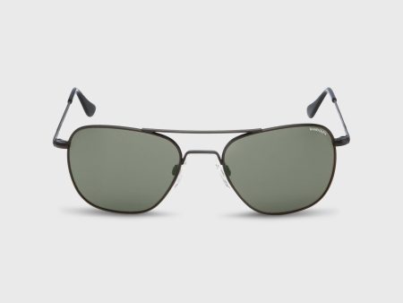 Aviator Sunglasses in Matte Black AGX Glass Lens Cheap