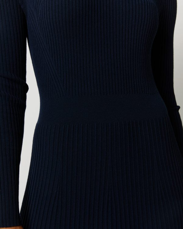 Addie Dress in Navy Techno Yarn Online Sale