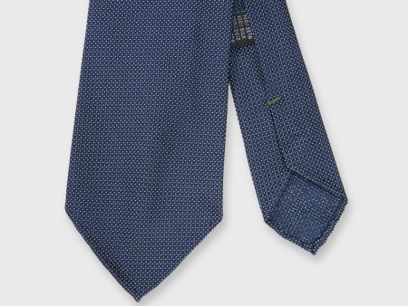 Silk Jacquard Tie in Navy Bone Almond Dot Discount