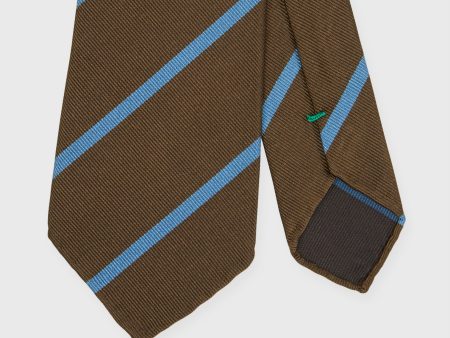 Silk Woven Tie in Brown Sky Bar Stripe Fashion