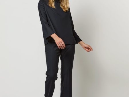 Alice Pant in Ink Tropical Wool For Discount