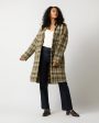 Gabriel Checked Coat in Khaki Ecru Online Sale