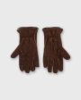 Handmade Sherpa Gloves in Chocolate Suede Cheap