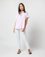 Atelier Kami Top in Pink Mixed Stripe Poplin Online Hot Sale