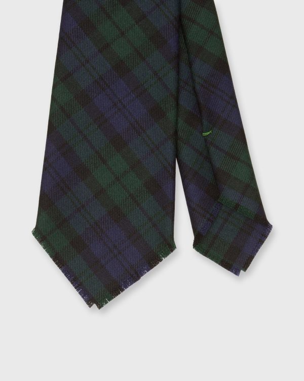 Fringed Wool Woven Tie in Blackwatch Online