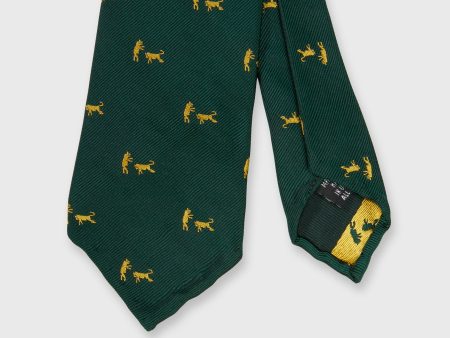 Silk Club Tie in Spruce Gold Bull For Discount