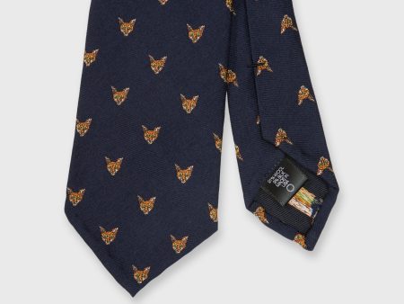 Wool Challis Club Tie in Navy Fox Supply