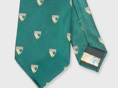 Silk Club Tie in Green Yellow White Shield Hot on Sale