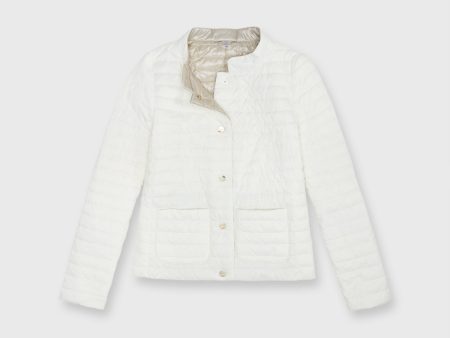 Reversible Short Jacket in White Champagne For Sale