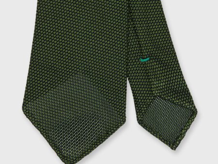 Silk Fino Grenadine Tie in Green Navy Hot on Sale