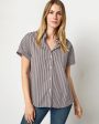 Agnes Shirt in Brown White Stripe Poplin Online