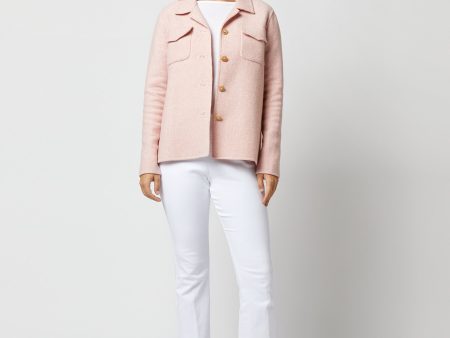 Fiona Shirt Jacket in Rose Ivory Double-Faced Twill Fashion