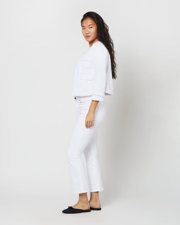 Kiki Jacket in White Garment-Dyed Stretch Twill Online Hot Sale