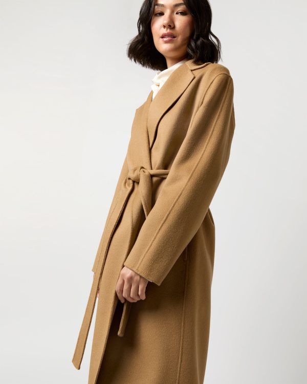 Cenda Long Coat in Oak Discount