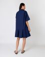 Abito Mod Short Ruffle Dress in Navy Sale