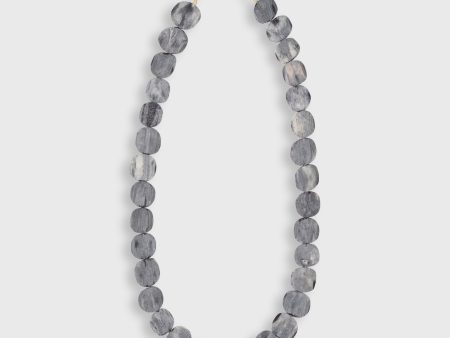 Flat Disk Cowbone Beads in Slate Grey Cheap