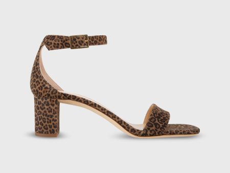 Ankle-Wrap Block Heel in Leopard Suede Online