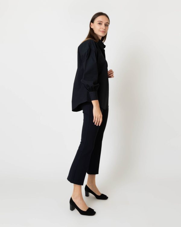 Anaya Popover Shirt in Black Poplin Sale