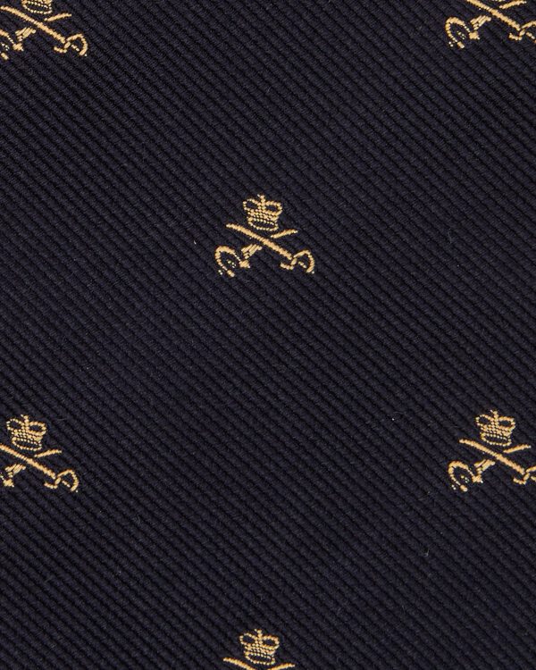 Silk Club Tie in Midnight Maize Crown and Swords Online Sale