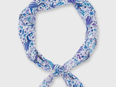 Anyway Scarf in Blue Purple Juno s Garden Liberty Fabric Silk Fashion