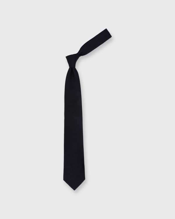 Silk Fino Grenadine Tie in Dark Navy Hot on Sale