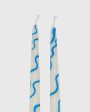 Hand-Painted Taper Candles (Set of 2) in Blue Online now