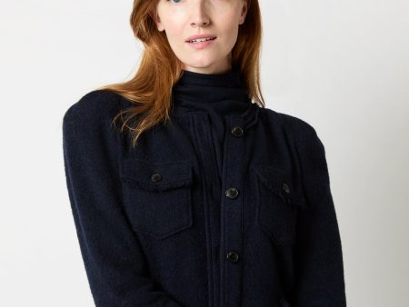 Nelly Wool Overshirt in Midnight For Discount